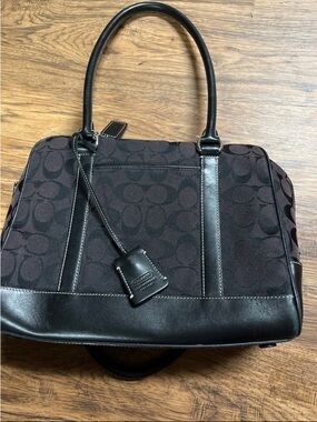 COACH Limited Edition Signature Black Jacquard Leather Satchel